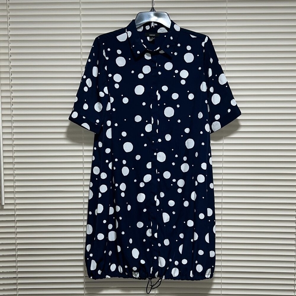 Alfani Blue Button-Up Blouse Size 8